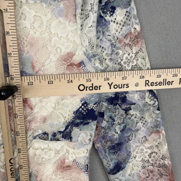 Anthropologie Dress Womens Medium Lace Floral Mock Neck Fitted Long Sleeve Midi - Picture 12 of 16